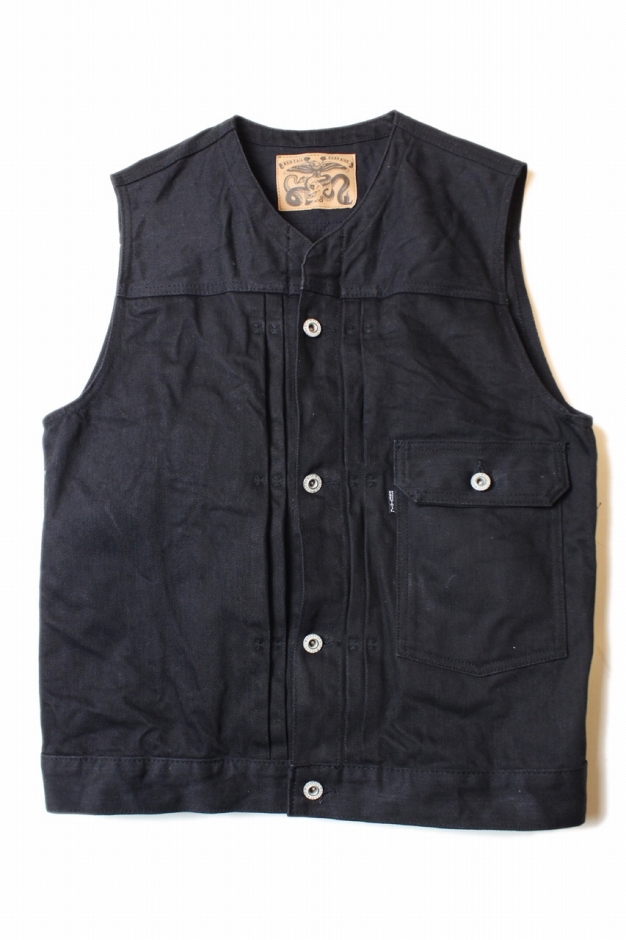 ViSE CLOTHiNG / Cross Denim Vest 4th-NC 〔BKBK〕