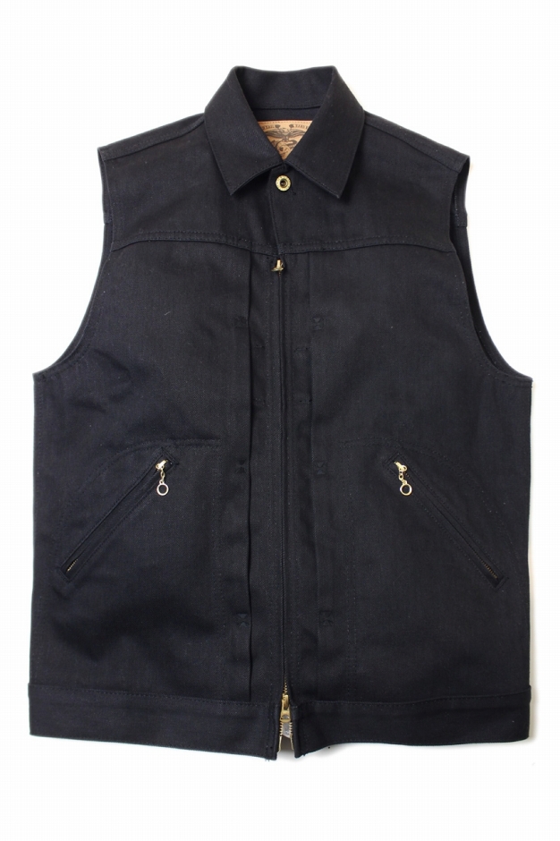 ViSE CLOTHiNG / 24_Cross Denim Vest 5th 〔BKBK〕