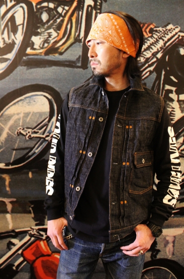 ViSE CLOTHiNG / Cross Denim Vest 4th 〔Blue〕