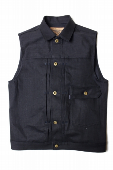 ViSE CLOTHiNG / Cross Denim Vest 4th-NC 〔BKBK〕