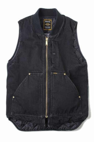 ViSE REDTAiL Denim Work Vest〔Black〕ジッパーリベットなどすべて 